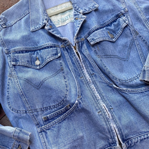 Vintage Freego Jean Zipper Oversized Jacket 🌿A4 - Picture 10 of 14